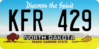 ND license plate KFR429