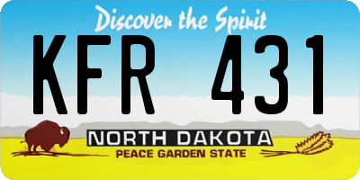 ND license plate KFR431