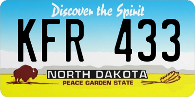 ND license plate KFR433