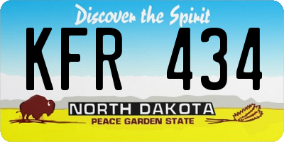 ND license plate KFR434