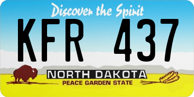 ND license plate KFR437