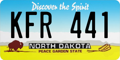 ND license plate KFR441