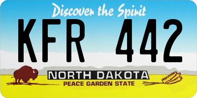 ND license plate KFR442