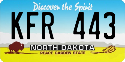 ND license plate KFR443