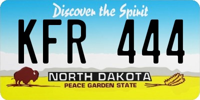 ND license plate KFR444