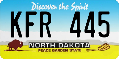ND license plate KFR445