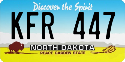 ND license plate KFR447