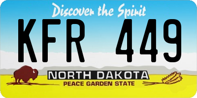 ND license plate KFR449