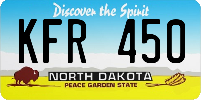 ND license plate KFR450