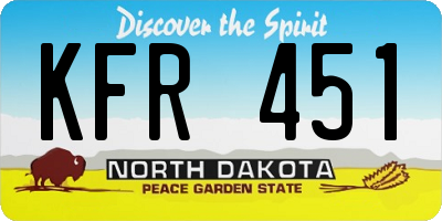 ND license plate KFR451