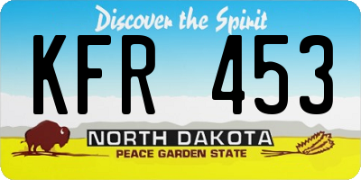 ND license plate KFR453