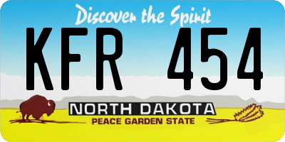 ND license plate KFR454