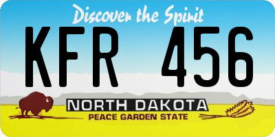 ND license plate KFR456