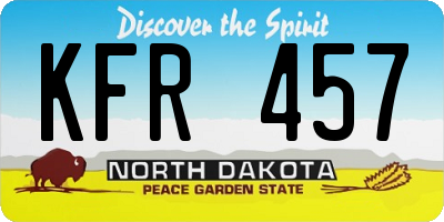 ND license plate KFR457