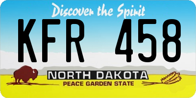 ND license plate KFR458