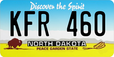 ND license plate KFR460