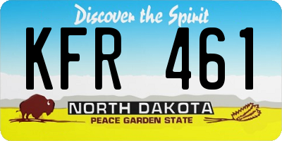 ND license plate KFR461