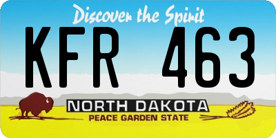 ND license plate KFR463