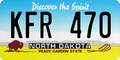 ND license plate KFR470