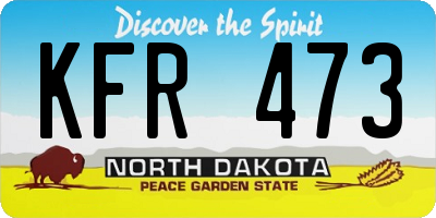 ND license plate KFR473