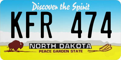 ND license plate KFR474
