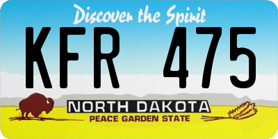 ND license plate KFR475