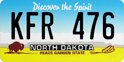 ND license plate KFR476
