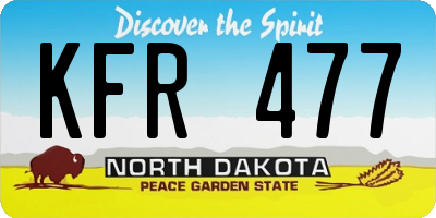 ND license plate KFR477