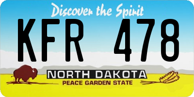 ND license plate KFR478