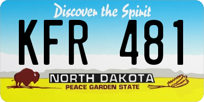 ND license plate KFR481