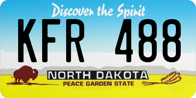 ND license plate KFR488