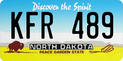ND license plate KFR489