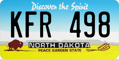 ND license plate KFR498