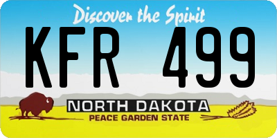 ND license plate KFR499