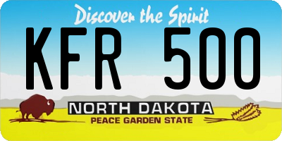 ND license plate KFR500