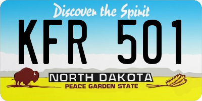 ND license plate KFR501