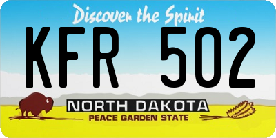 ND license plate KFR502