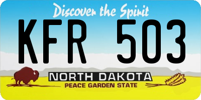 ND license plate KFR503