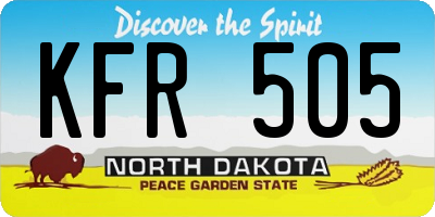 ND license plate KFR505