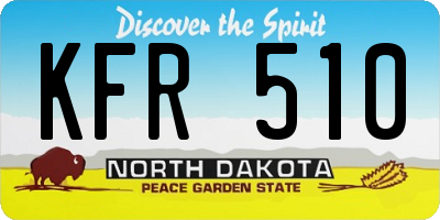ND license plate KFR510