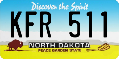 ND license plate KFR511