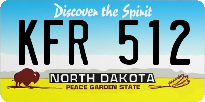 ND license plate KFR512