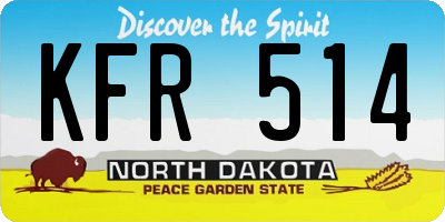 ND license plate KFR514