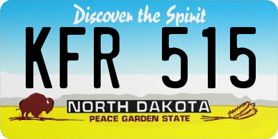 ND license plate KFR515