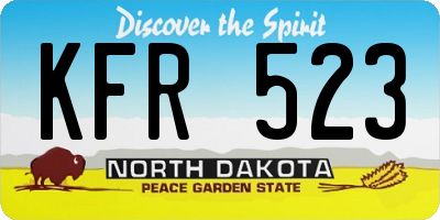 ND license plate KFR523