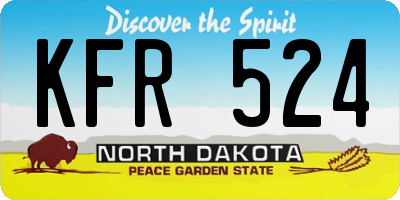 ND license plate KFR524