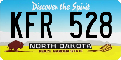 ND license plate KFR528