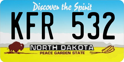 ND license plate KFR532