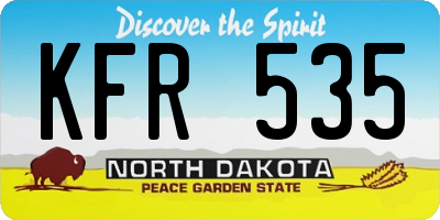 ND license plate KFR535