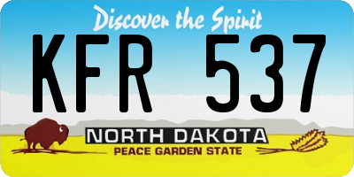 ND license plate KFR537